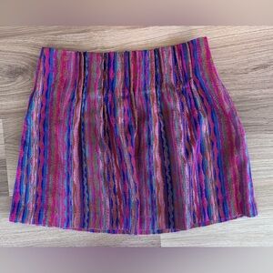 Rory Beca Colorful Multicolor Stripe Tapestry Mini Skirt Size 4